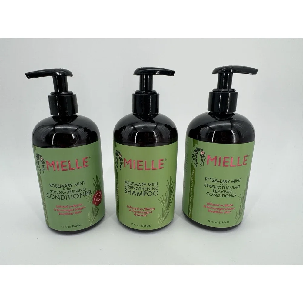 Mielle Organics Rosemary Mint Strengthening Leave‎ In Conditioner Shampoo 12oz